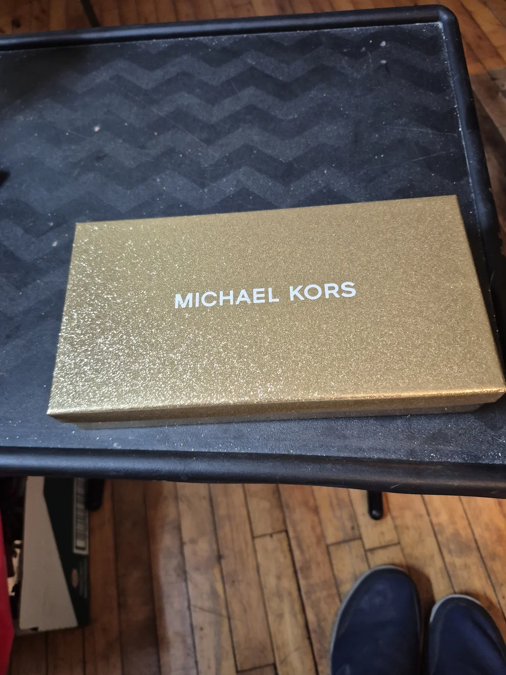 Michael Kors Brown MK Logo Continental Wallet with Gold Hardware